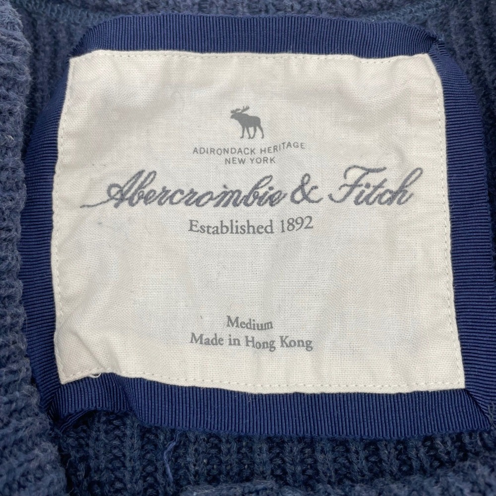 VTG Abercrombie Fitch Adirondack Top Medium Blue Cotton Knit Cardigan Hong Kong - Picture 7 of 11